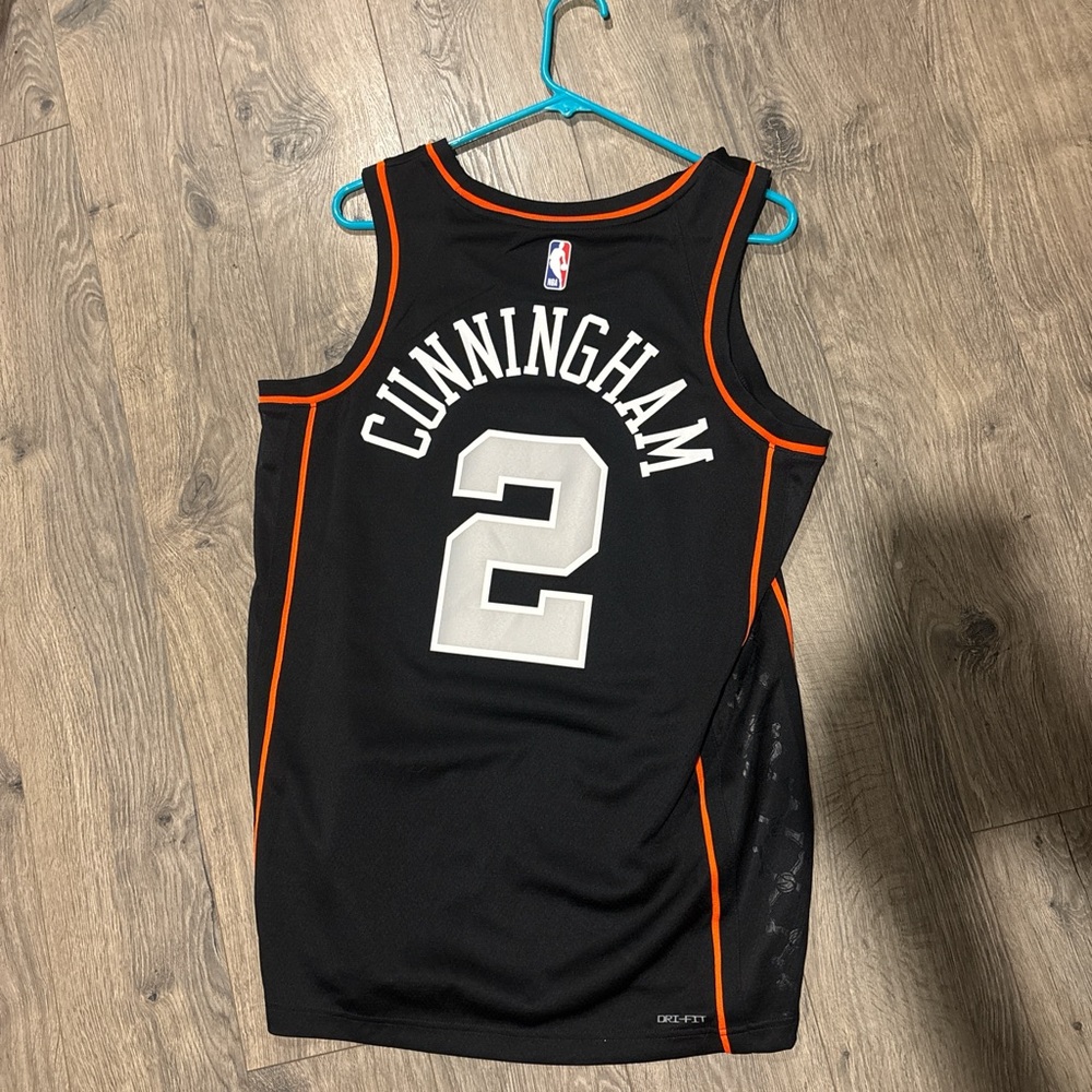 NBA Cade Cunningham Black Jersey with Orange Accents